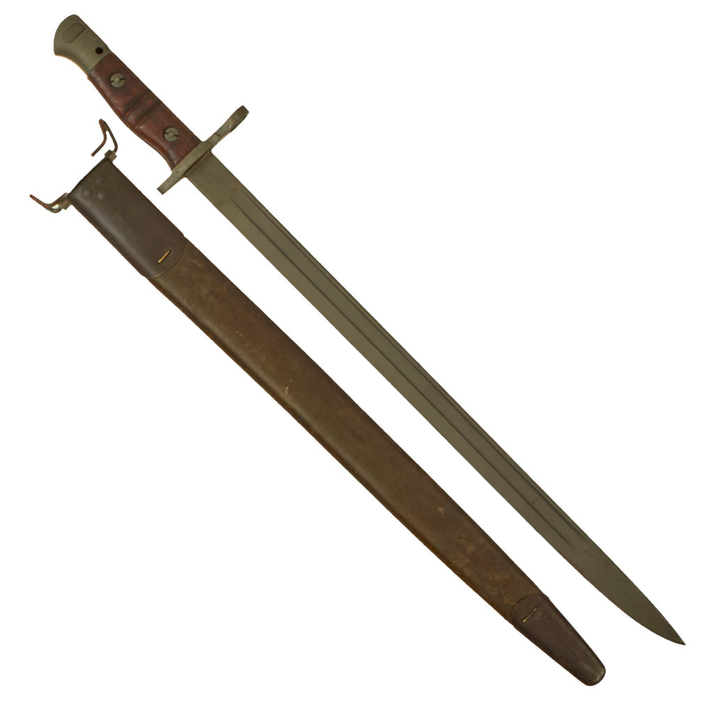 Original U.S. WWI M1917 Enfield Rifle & Trench Gun Bayonet by Remington with Scabbard - Dated 1917 Original Items