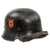 Original German WWII M34 Square Dip Double Decal Aluminum Fire Police Helmet with 56cm Liner and Chinstrap - Feuerwehr Helmet Original Items