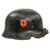Original German WWII M34 Square Dip Double Decal Aluminum Fire Police Helmet with 56cm Liner and Chinstrap - Feuerwehr Helmet Original Items