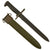 Original U.S. WWII M1 Garand 10 inch Cut Down Bayonet by Utica Cutlery with M7 Scabbard - Dated 1942 Original Items