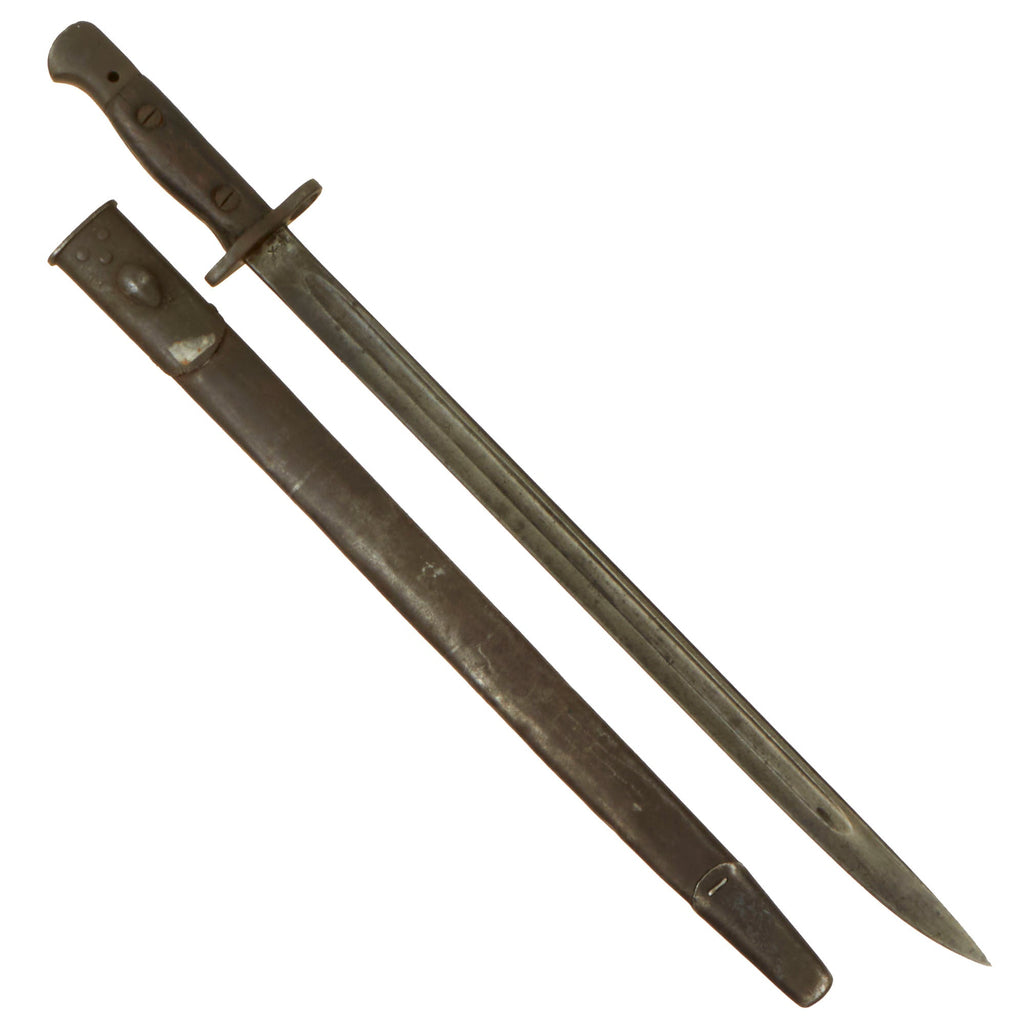 Original Siamese Type 62 Restruck “Smiling Tiger” British WWI P-1907 Enfield Bayonet With Steel Scabbard Original Items