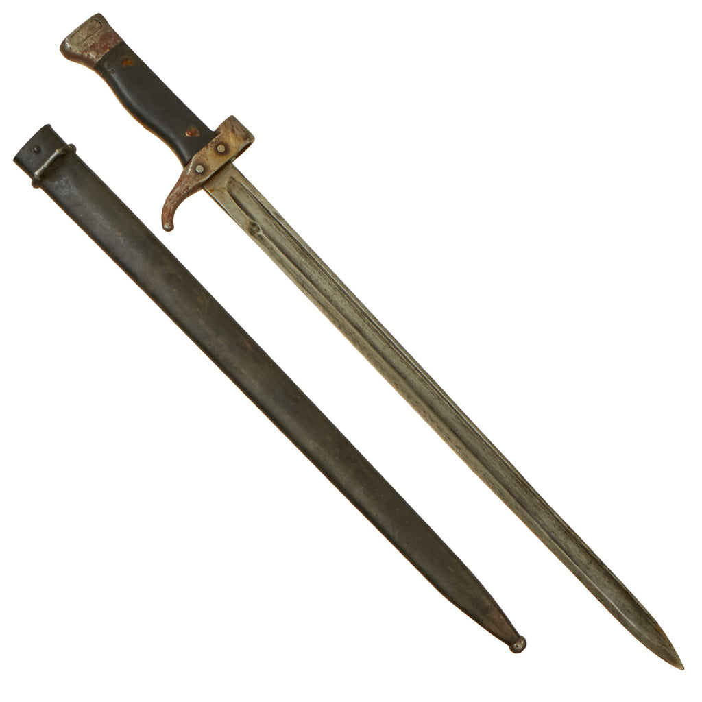 Original French WWI Era M1892 Sword Bayonet and Scabbard For The 8mm Mannlicher-Berthier M1890 Carabine de Cavalerie (Cavalry Carbine) Original Items