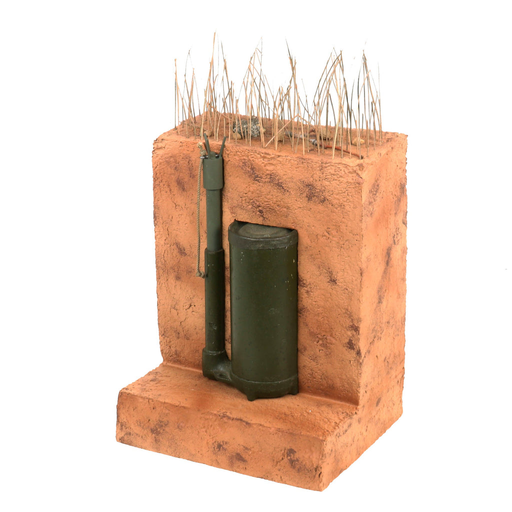 Original U.S. WWII M2A4 Bounding Anti-Personnel Mine With M6A1 Pressure/Pull Fuse - INERT Earth Cutaway EOD Visual Training Aid Original Items