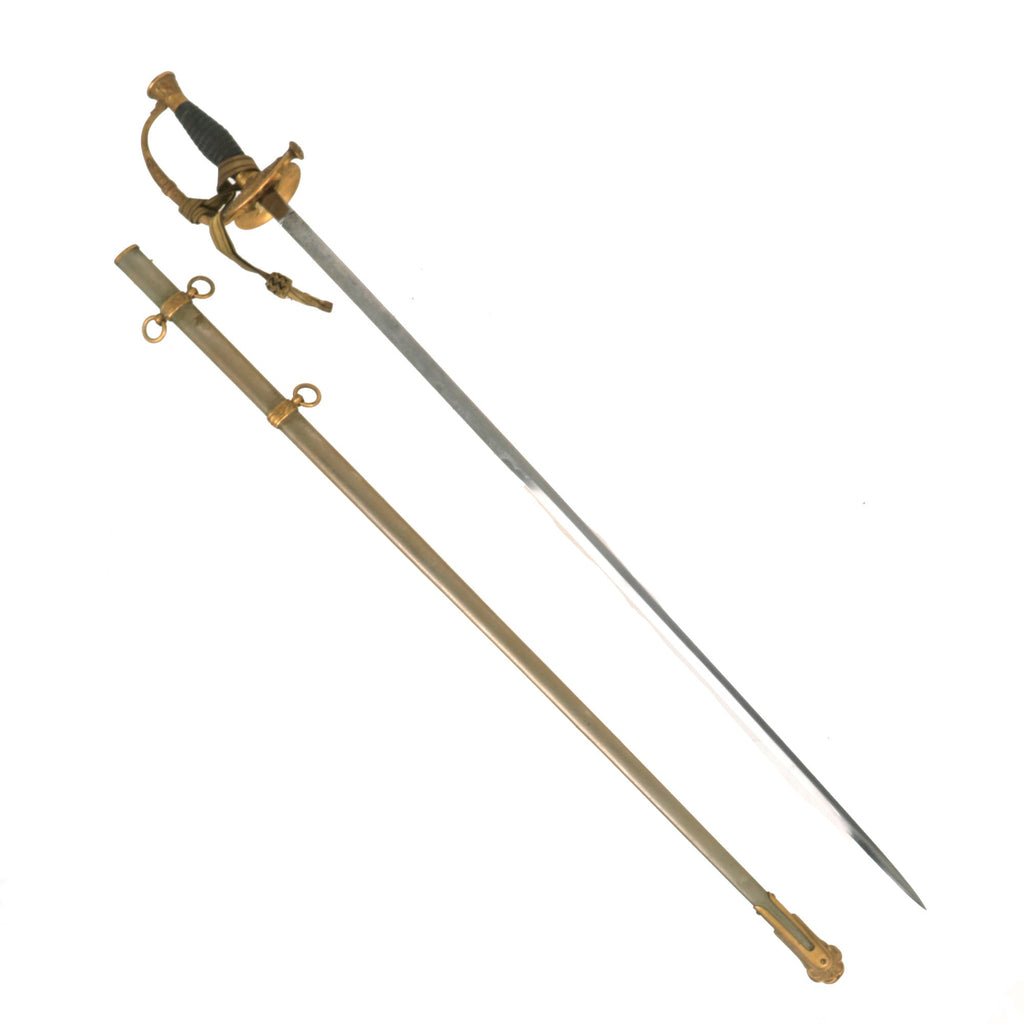 Original U.S. Pre-WWI Engraved Model 1860 Army Staff & Field Officer Sword with Etched Blade & Scabbard - Presented in 1900 to New Jersey Militia Lieutenant Charles W. Parker Original Items