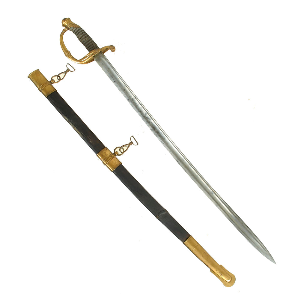 Original U.S. Civil War French Imported Infantry Officer’s Sword & Scabbard with Sharkskin Grip Original Items
