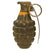 Original U.S. WWII Inert MkII Pineapple Grenade with Yellow Ring and M10A2 Fuze by The American Fireworks Company Original Items