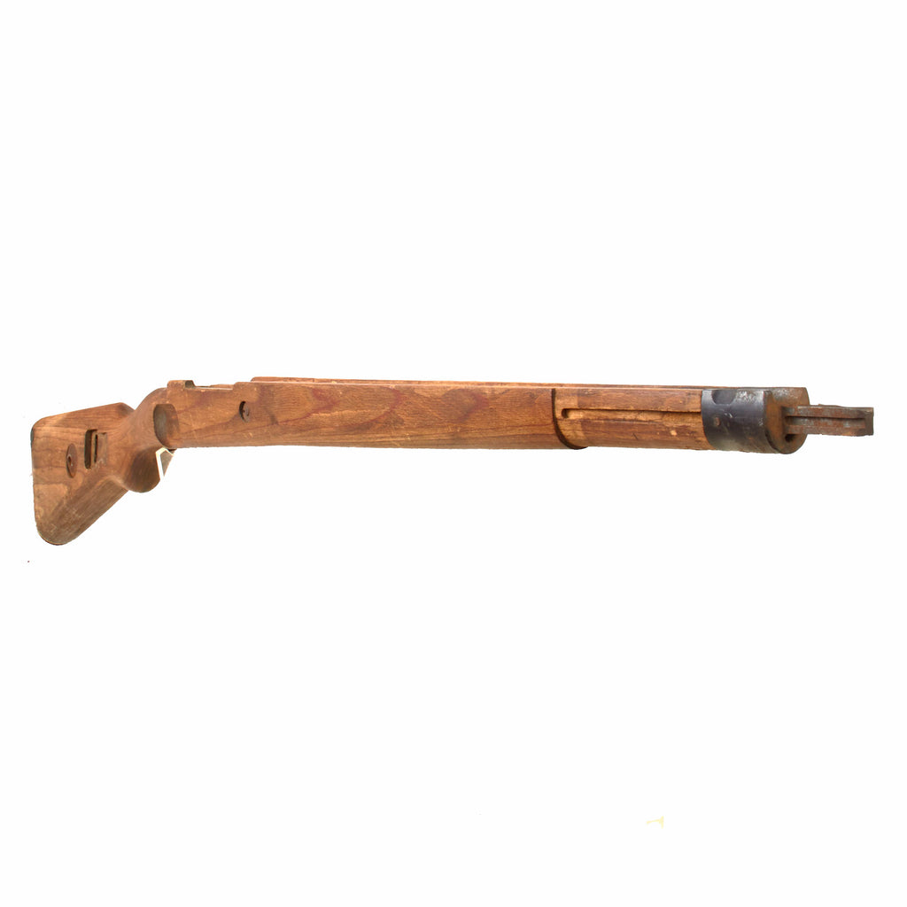 Original German WWII Waffenamt Marked Karabiner 98k Lower Stock with Flat Butt Plate & 30mm Bolt Hole - K98k Original Items