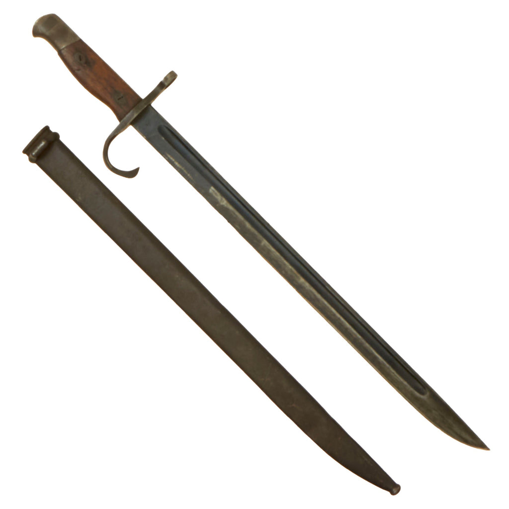 Original Japanese WWII Early Arisaka Type 30 Hooked Quillon Bayonet by Kokura Arsenal with Scabbard Original Items