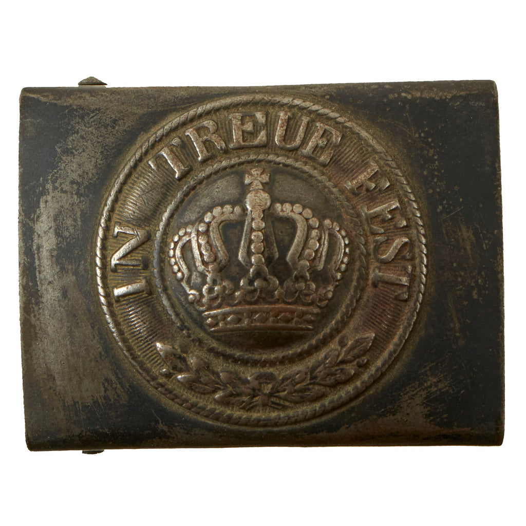 Original Imperial German WWI Bavaria State Enlisted Man’s Belt Buckle - In Treue Fest Original Items