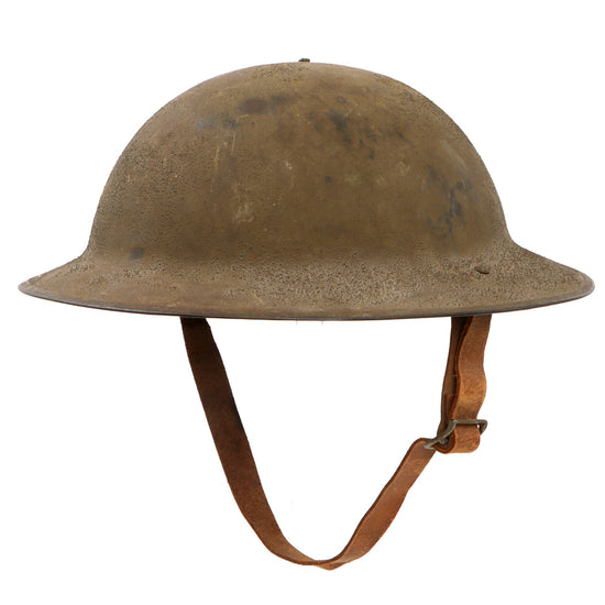 Original British WWI Texture Painted Mk 1 Brodie Helmet by Thomas Firth & Sons Ltd of Sheffield - Complete Original Items