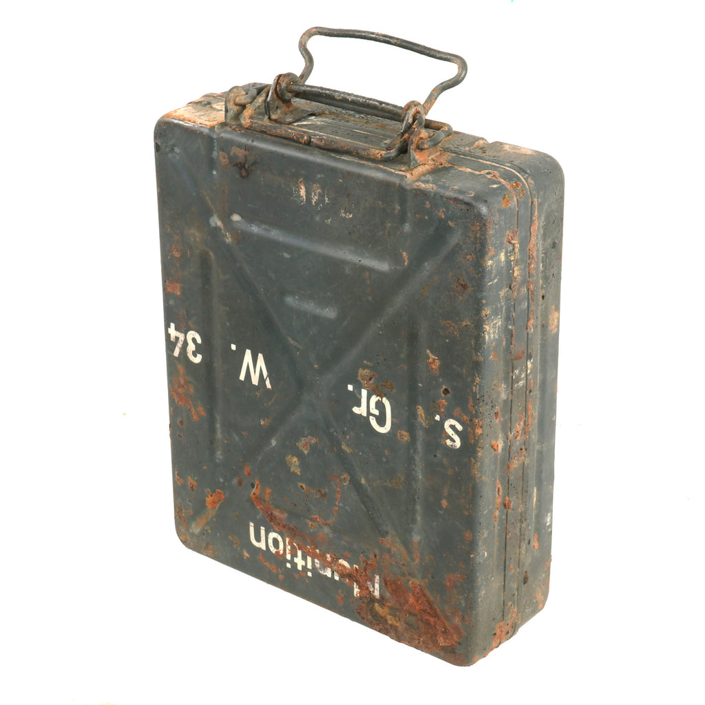 Original German WWII 8cm Granatwerfer 34 Mortar Round GrW 34 Steel Transportation Box Case Original Items