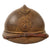 Original Belgian WWI Issue French Model 1915 Adrian Helmet with Lion Head Badge and Liner - Complete Original Items