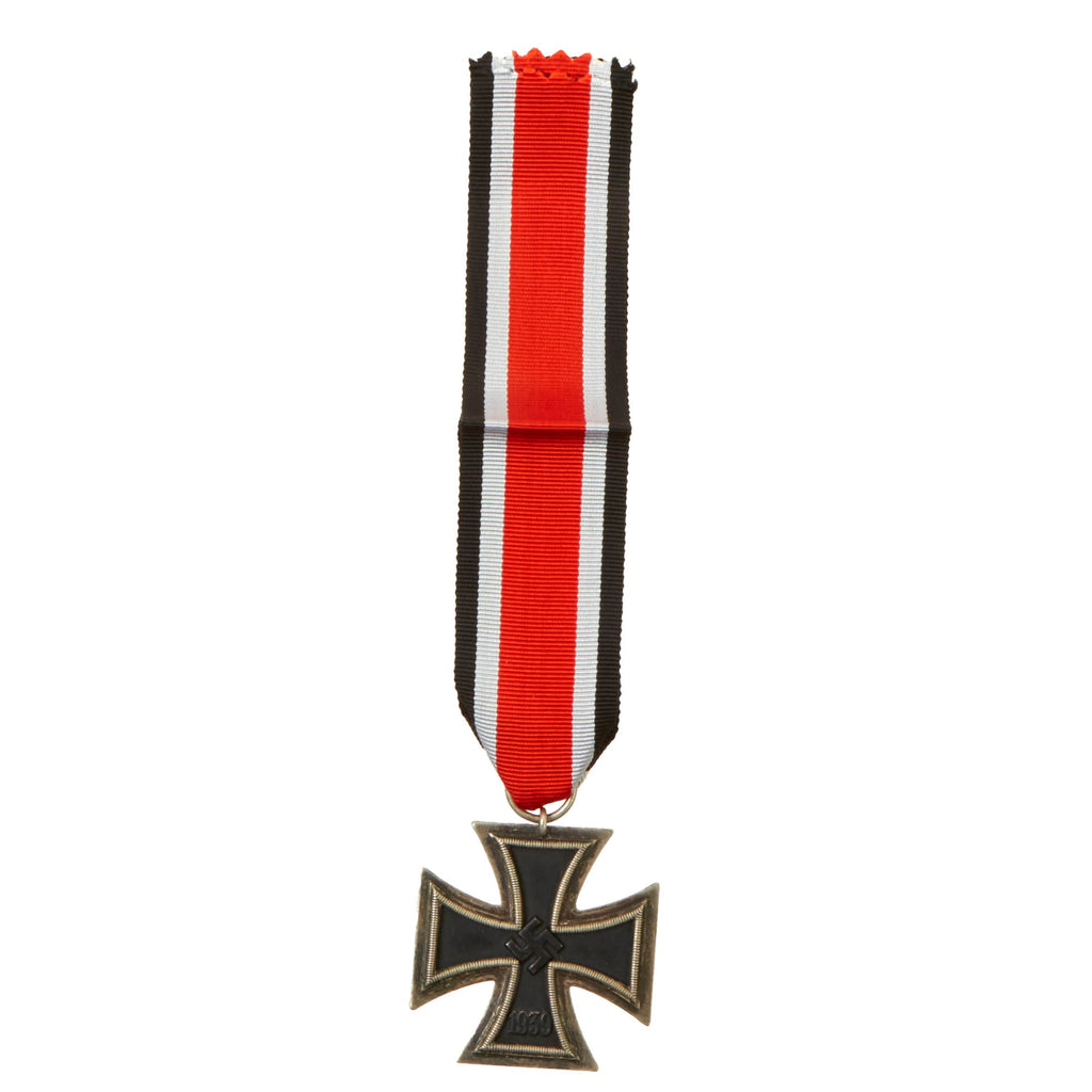 Original German WWII Wehrmacht Iron Cross 2nd Class 1939 with Replica Ribbon - EKII Original Items