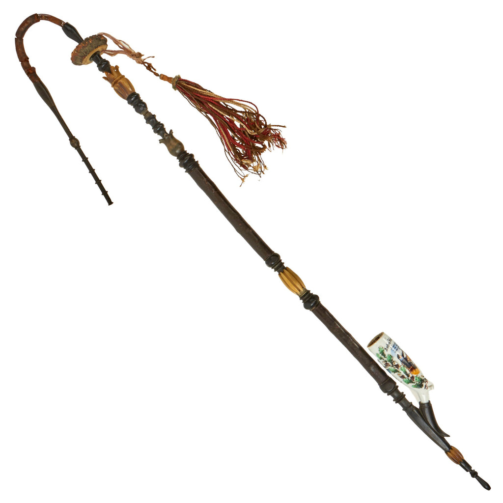 Original Imperial German WWI Era Kaiserliche Marine SMS Kaiser Wilhelm II Multi-Piece Wood and Porcelain Pipe - dated 1906 Original Items