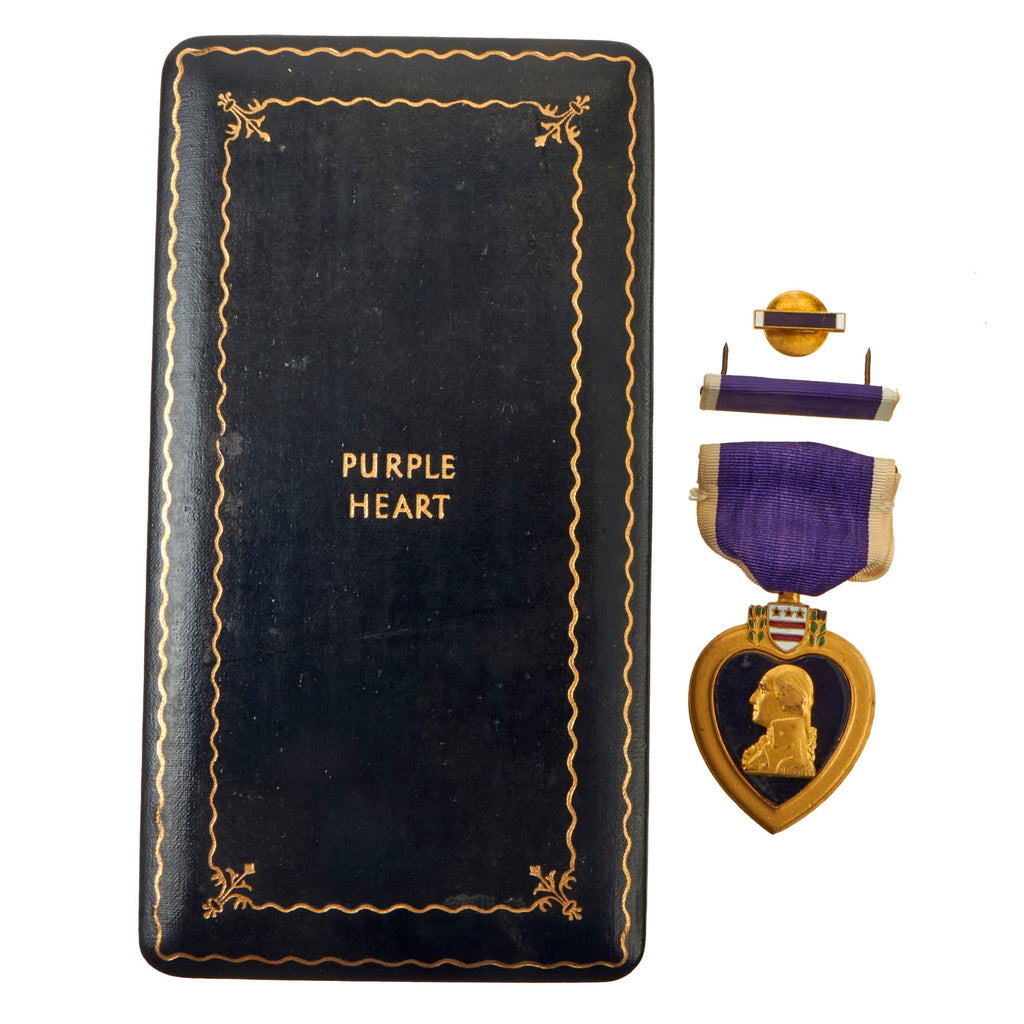 Original U.S. WWII Numbered Purple Heart Medal with Pin & Ribbon in Original Presentation Case - #241424 Original Items