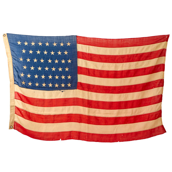 Original U.S. Pre-WWI 46 Star Multi-Piece Cloth National Flag - 71” x 40” Original Items