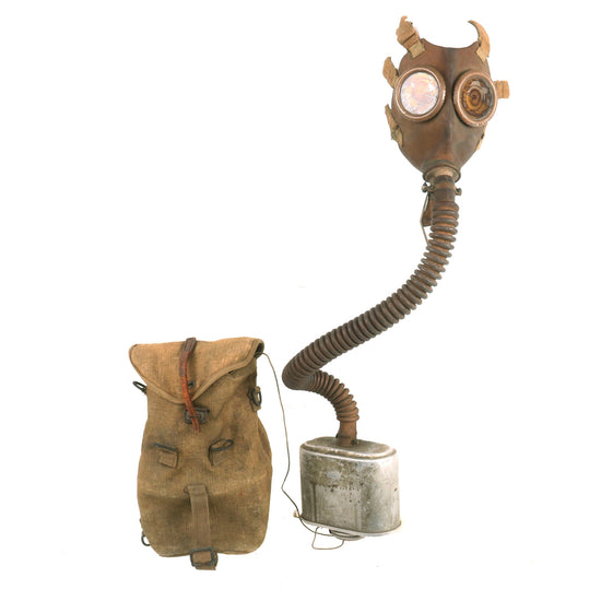 Original Belgian Pre-WWII Sacic Model 1929 Gas Mask With Original Carry Bag - Dated 1934 Original Items