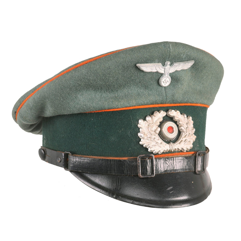 Original German WWII Army Heer Feldgendarmerie EM/NCO Schirmmütze Visor Crush Cap Original Items