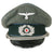 Original German WWII Army Heer Medical Officer Schirmmütze Visor Crush Cap with Embroidered Wreath Original Items