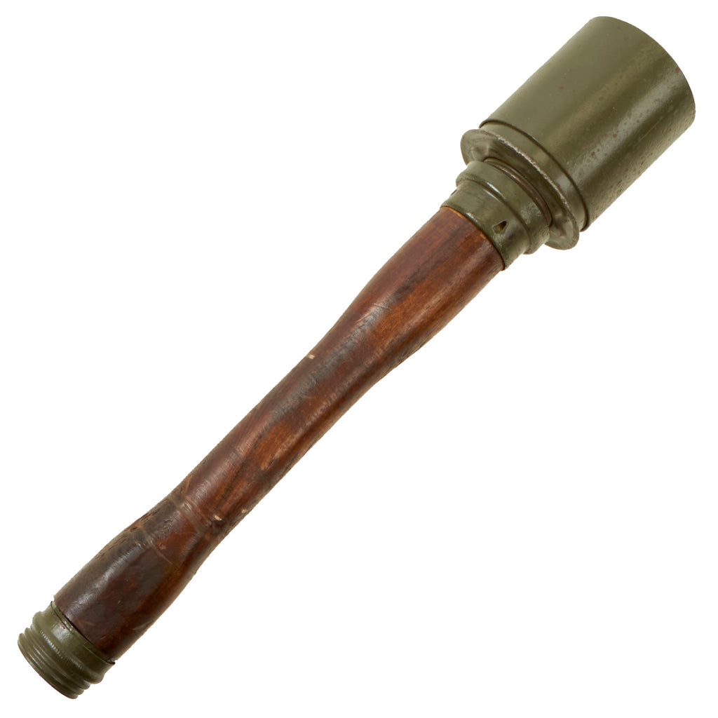 Original German WWII Inert 1944 dated M24 Stick Grenade by Hermann Nier with Fragmentation Sleeve - Stielhandgranate Original Items