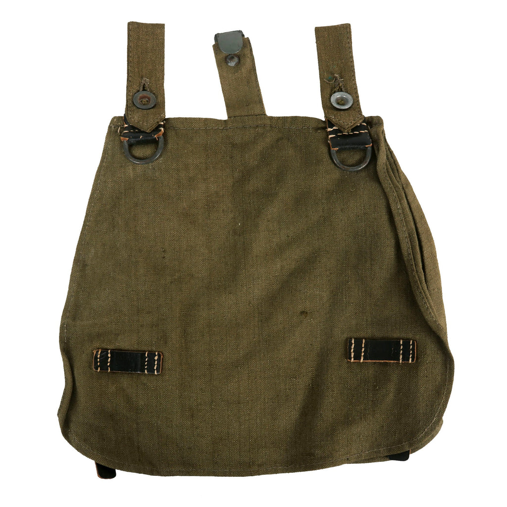 Original German WWII Heer Army M31 Bread Bag in Olive Green Canvas with RBNr. Marking - Unissued Original Items