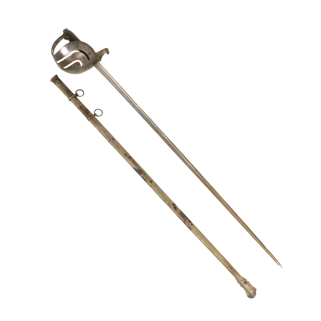 Original Italian Pre-WWI Model 1888 Cavalry Officer’s Sword with Etched Blade & Scabbard Original Items