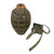 Original U.S. WWII Inert MkII Pineapple Grenade with Yellow Ring & M10A3 Fuze by Littlestown Foundry Original Items