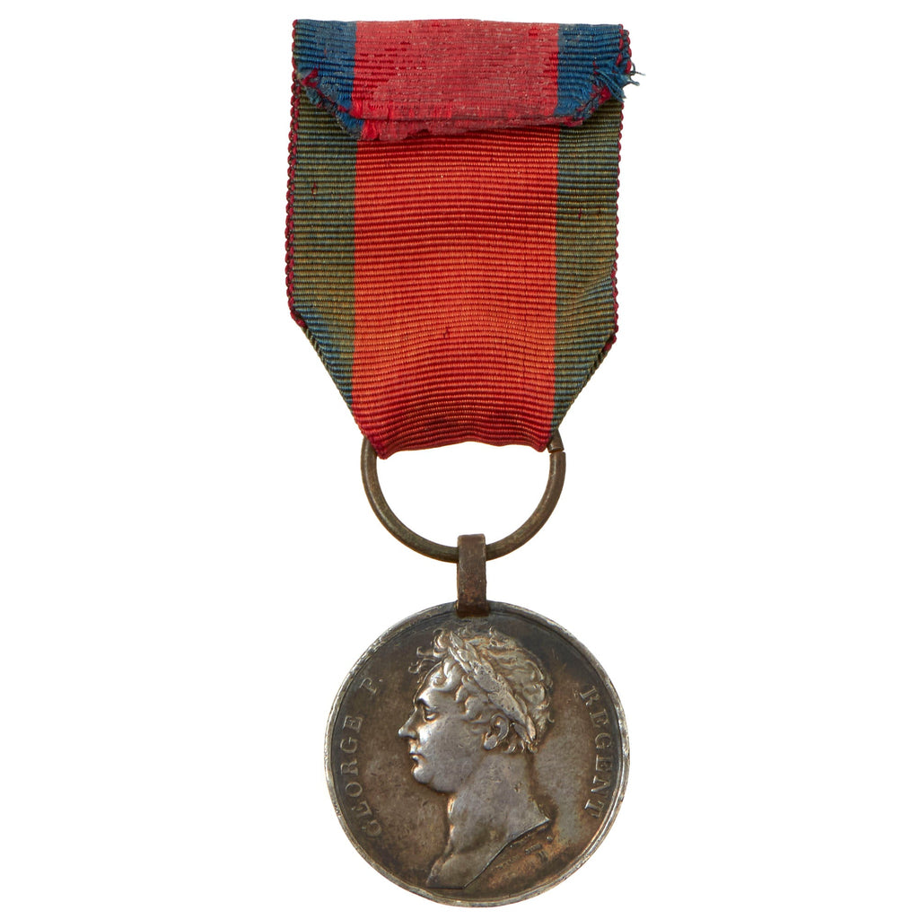Original British Napoleonic Wars Scarce Waterloo Medal 1815 Awarded to Corporal James Clark, 1st Battalion, 91st Regiment of Foot with Original Suspension Ring & Ribbon Original Items