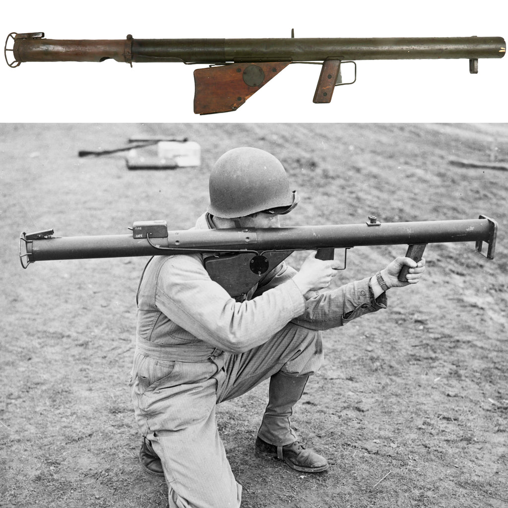 Original Rare U.S. WWII 1943 M1A1 Bazooka 2.36 inch Anti-Tank Rocket Launcher Serial 162003 - Inert Original Items