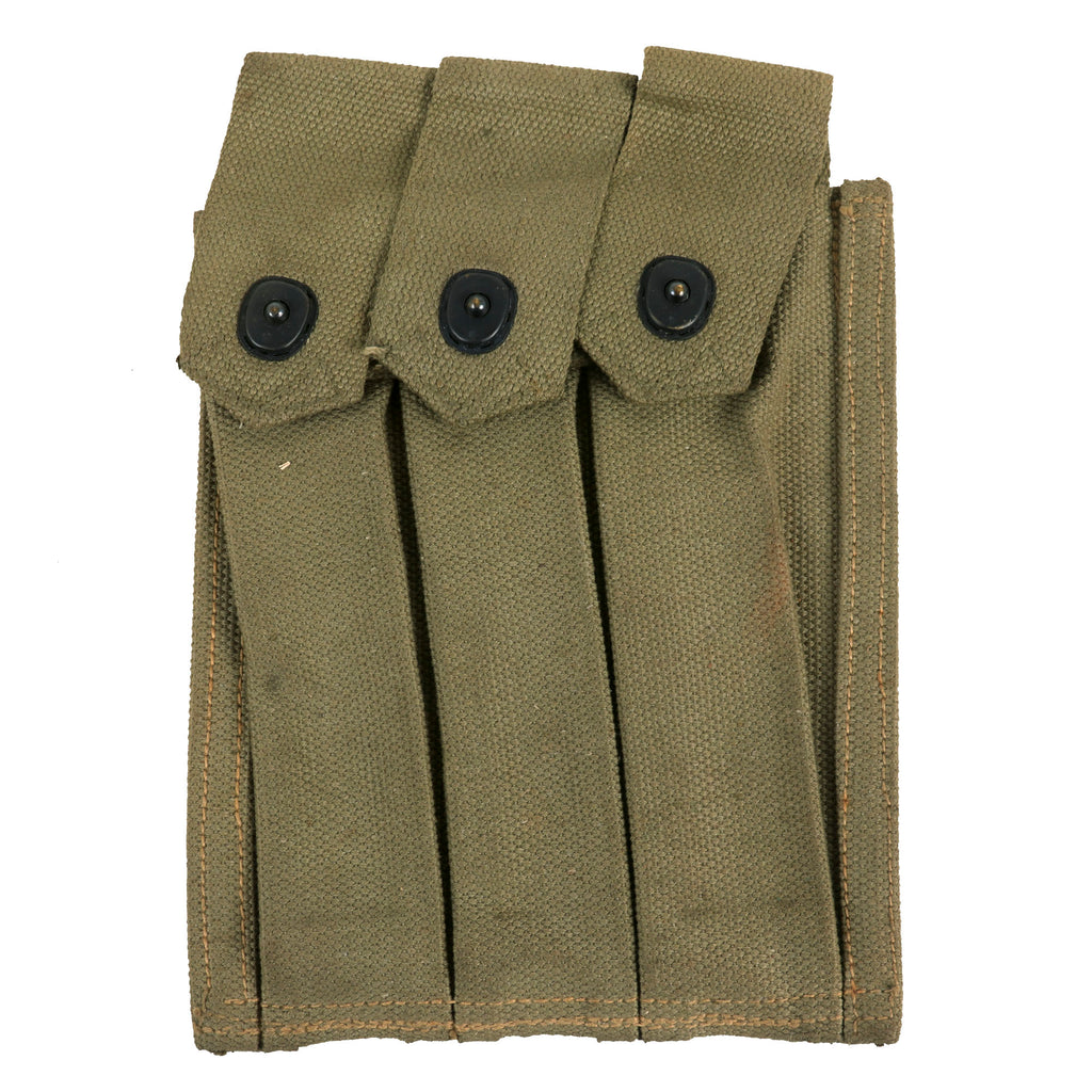 Original U.S. WWII USMC 1944 Dated Thompson .45 Submachine Gun Magazine Pouch by Russell Mfg. Co. Original Items