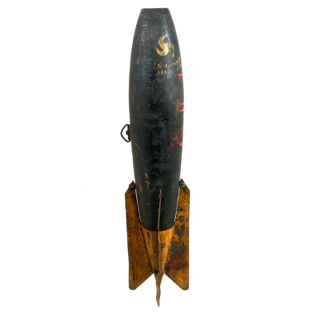 Original U.S. WWI Inert Aerial Mk. I Drop Bomb Painted Post War for the 33rd Pursuit Squadron & GHQ Air Force Original Items