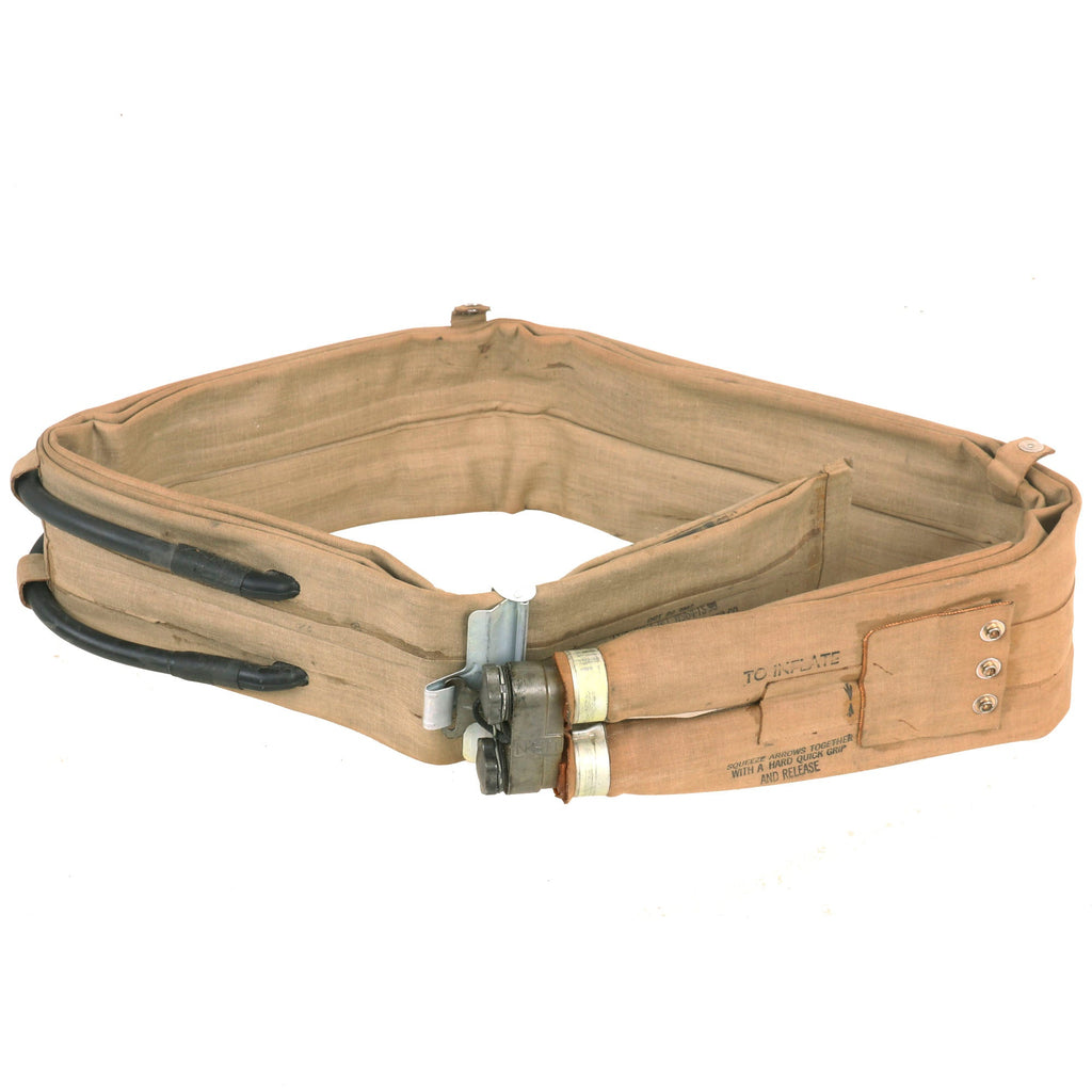 Original U.S. WWII M1926 D-Day Inflatable Flotation Belt Life Preserver by Firestone - Dated OCT 20 1942 Original Items