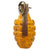 Original U.S. Pre-WWII Inert MkII Yellow Early War High Explosive Pineapple Grenade with MkII Cutback Fuze with Short Spoon Original Items