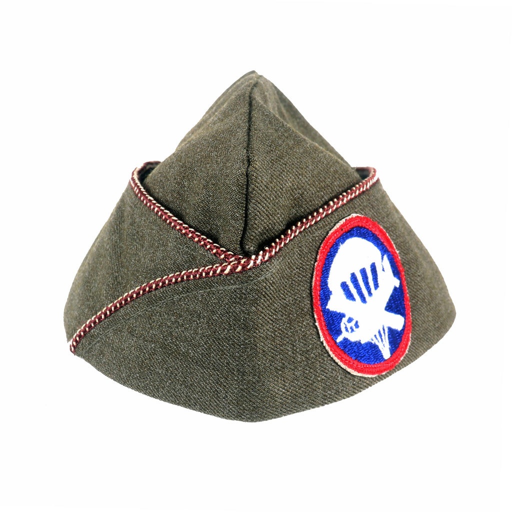 Original U.S. WWII Medical Piped Overseas Cap with Paraglide Airborne Cap Insignia Original Items