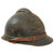 Original French WWI Model 1915 Adrian Helmet in Horizon Blue with Artillery RF Badge and Scarce 1st Pattern Liner - Complete Original Items