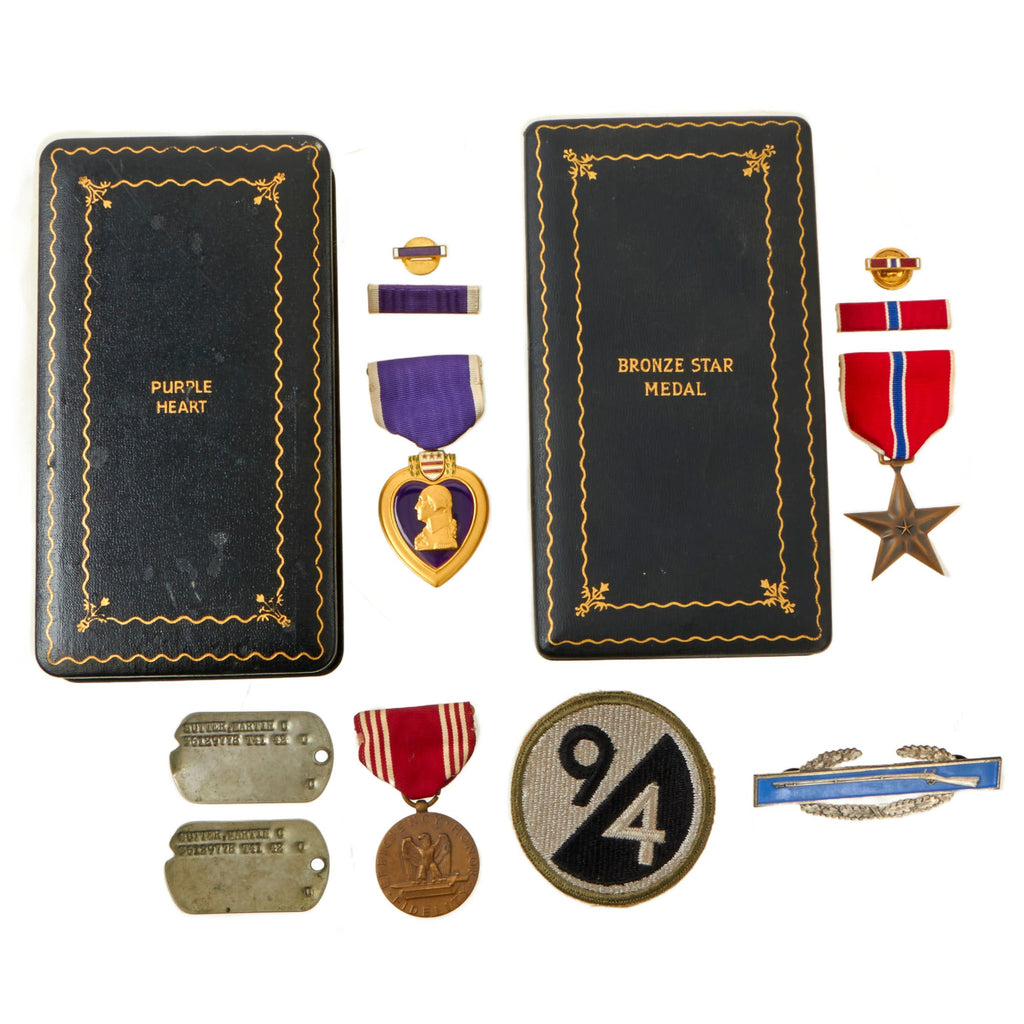 Original U.S. WWII Named Bronze Star Medal & Purple Heart Medal Group with Research - 376th Infantry, 94th Division Original Items