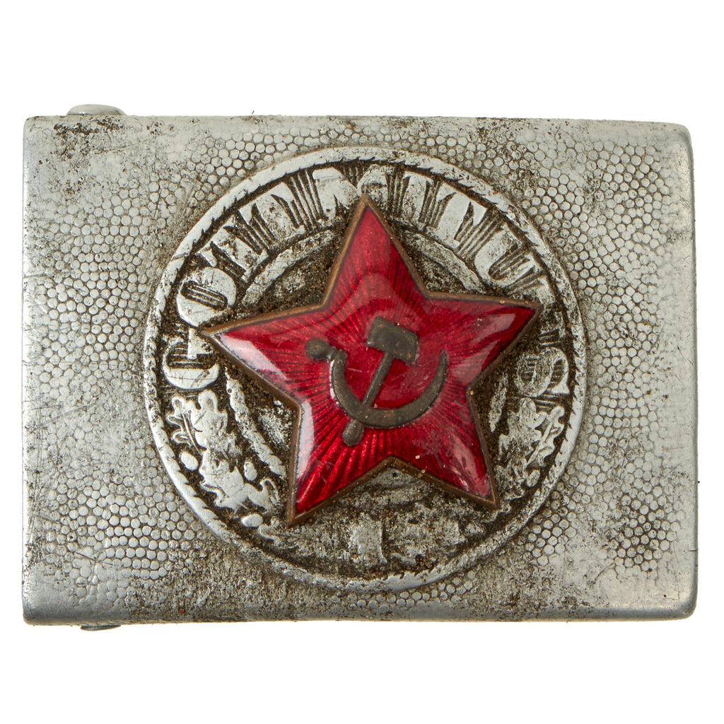 Original Soviet Union German Heer Captured WWII Belt Buckle with Soviet Red Star on Front Original Items