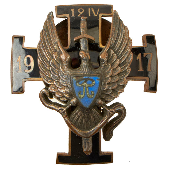 Original Pre-WWII Estonian War of Independence 1st Hussar Cavalry Regiment Badge - Formerly A.A.F. Tank Museum Collection Original Items