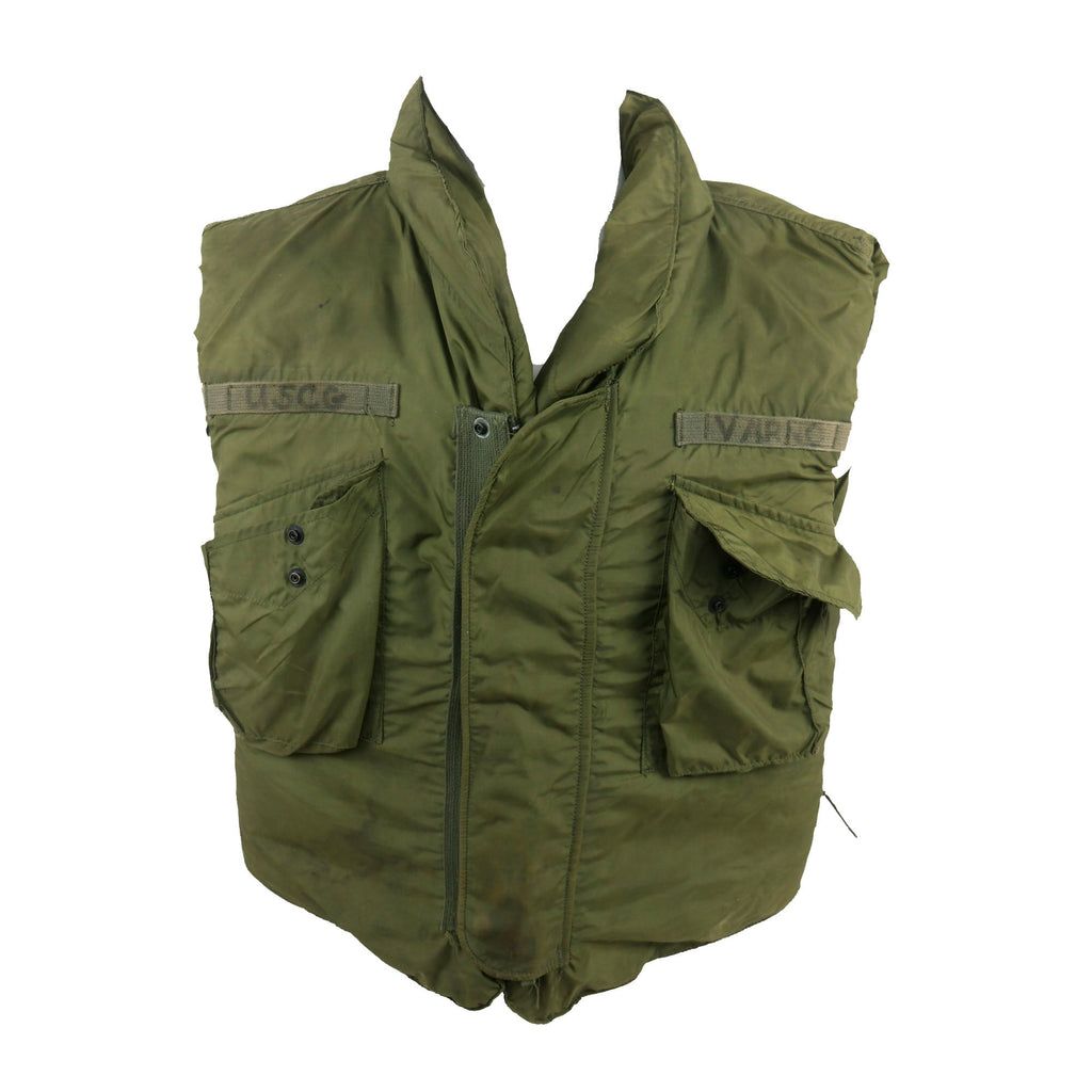 Original U.S. Vietnam War Era Service Worn M69 Flak Vest Body Armor in Size Large by Rachman Mfg. Co. - Dated 1968 - Marked USCG Original Items