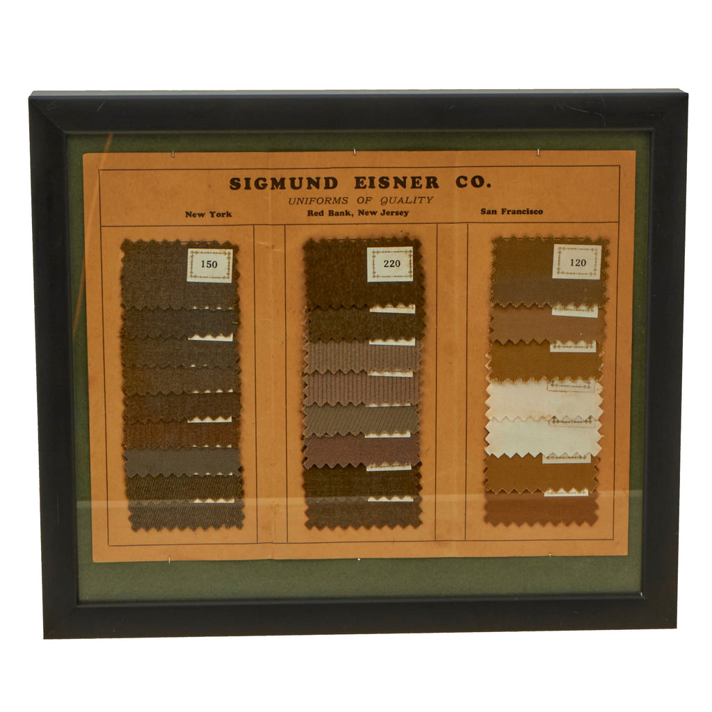 Original U.S. WWI Sigmund Eisner Company Uniform Fabric Sample Booklet Original Items