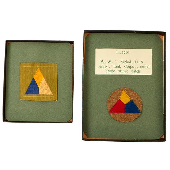 Original U.S. WWI Army Tank Corp Sleeve Patch Set - Formerly Part of the A.A.F. Tank Museum Original Items