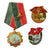 Original Vietnamese Vietnam War Era Collection of North & South Tank Insignia with Custom Made Aluminum Tank Comb - 14 Items Total Original Items