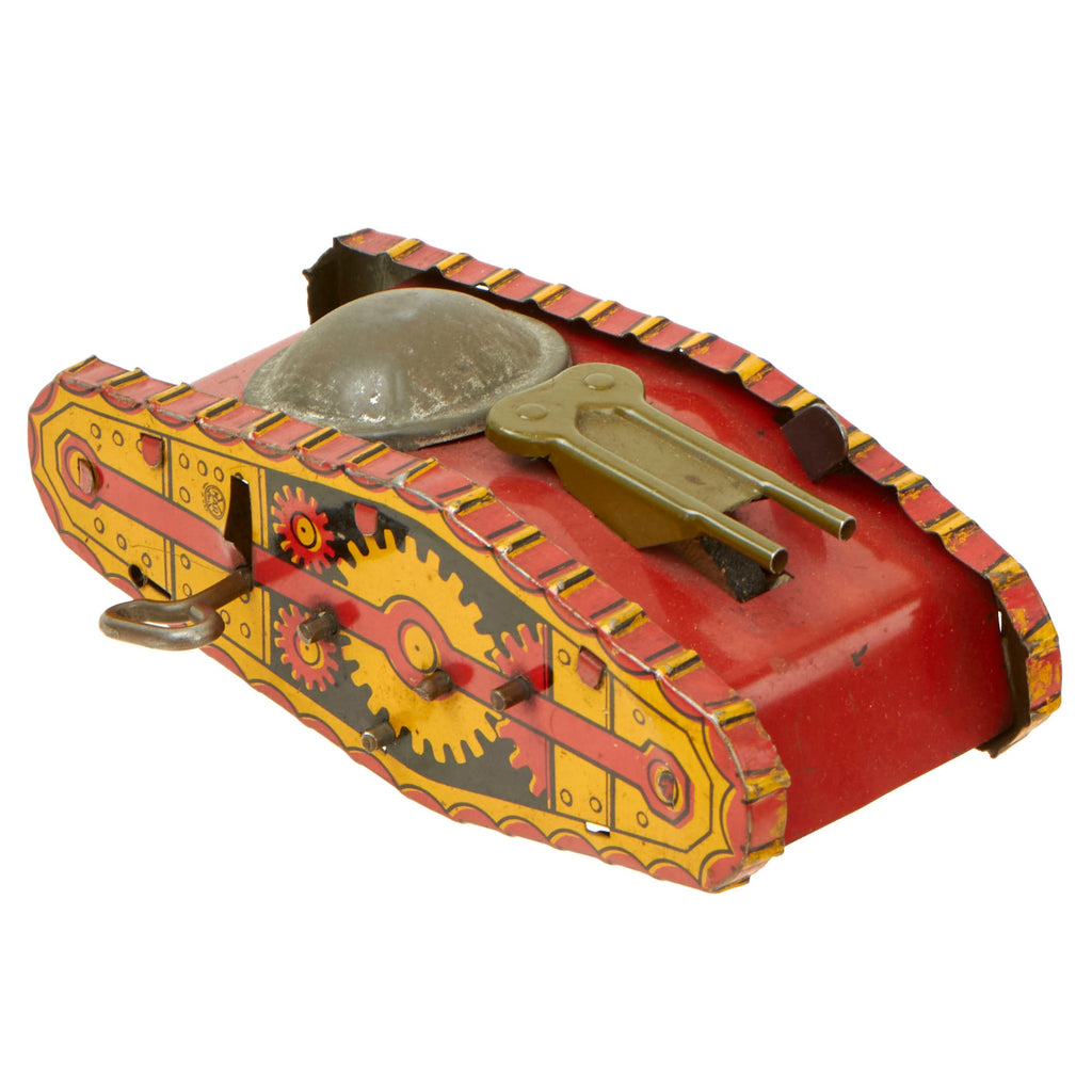 Original U.S. Inter-War Era Fully Functional WWI Tin Mechanical Windup Tank Toy Manufactured by Louis Marx & Co - Formerly A.A.F. Tank Museum Collection Original Items
