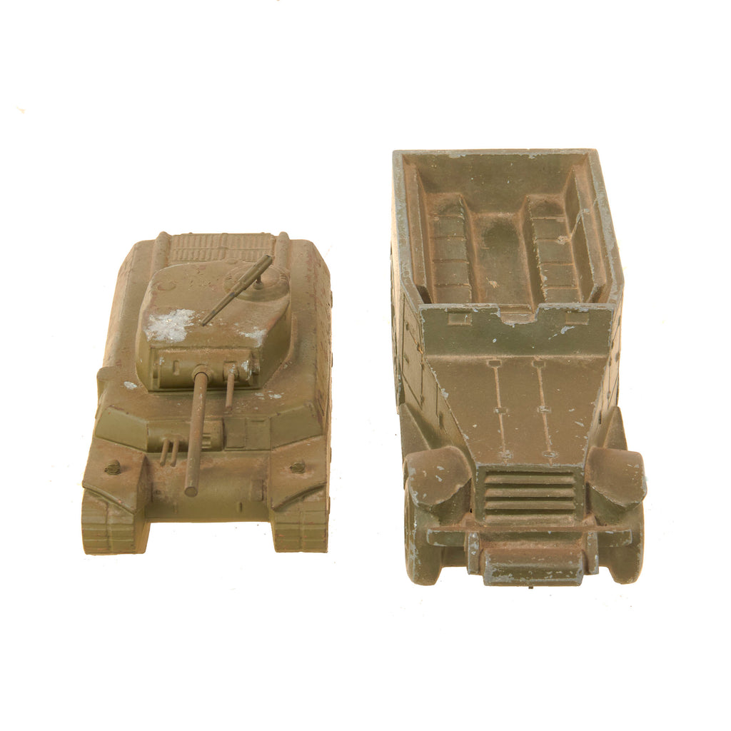 Original U.S. WWII Vehicle Identification Model Set with Rare Large Scale Versions of M-6 Heavy Tank and M-3 Half-Track