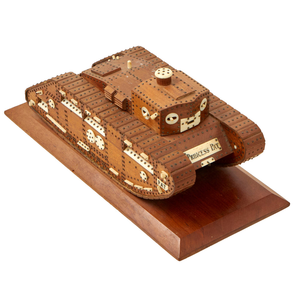 Original Canadian WWI “Princess Patricia’s Canadian Light Infantry” Medium Mark A Whippet (Female) Amherst Internment Camp German POW Made Trench Art Model - Formerly A.A.F. Tank Museum Collection Original Items