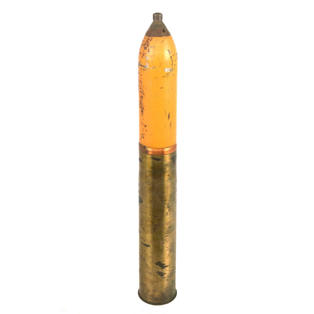 Original U.S. WWII 75mm M2-M6 Artillery Round Projectile & Casing with Fuse Original Items