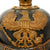 Original German WWI Prussian M1895 Pickelhaube Spiked Helmet with Original Cockades and Chinstrap - Dated 1914 Original Items