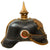 Original German WWI Prussian M1895 Pickelhaube Spiked Helmet with Original Cockades and Chinstrap - Dated 1914 Original Items