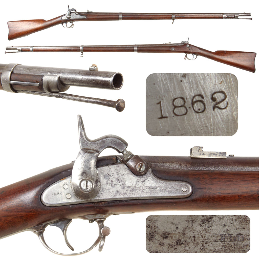 Original U.S. Civil War Springfield Model 1861 Rifled Musket by Springfield Arsenal - Dated 1862 Original Items
