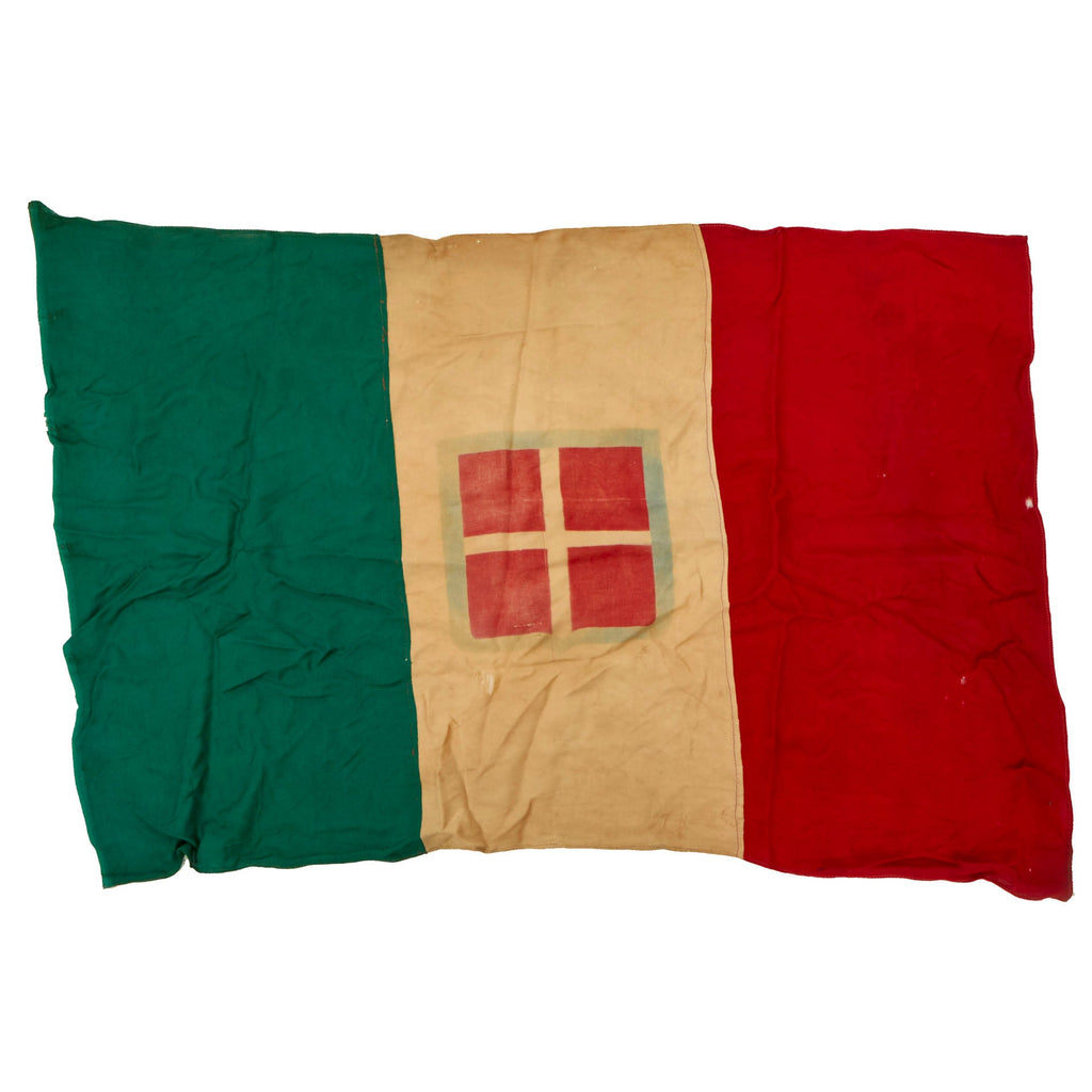 Original Italian WWII Large Kingdom of Italy Flag With Savoy Coat of Arms - 26 x 40” New Made Items
